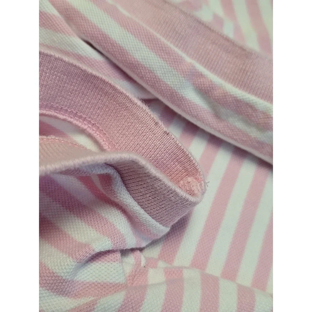 Polo Ralph Lauren‎ Classic Fit Pink White Stripe Polo Shirt Men's XL Cotton